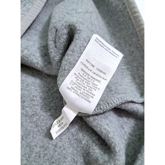 J Crew Men's Small Gray Mock Neck Pouch Fleece Pullover Zip Sweater Grey - Picture 6 of 10